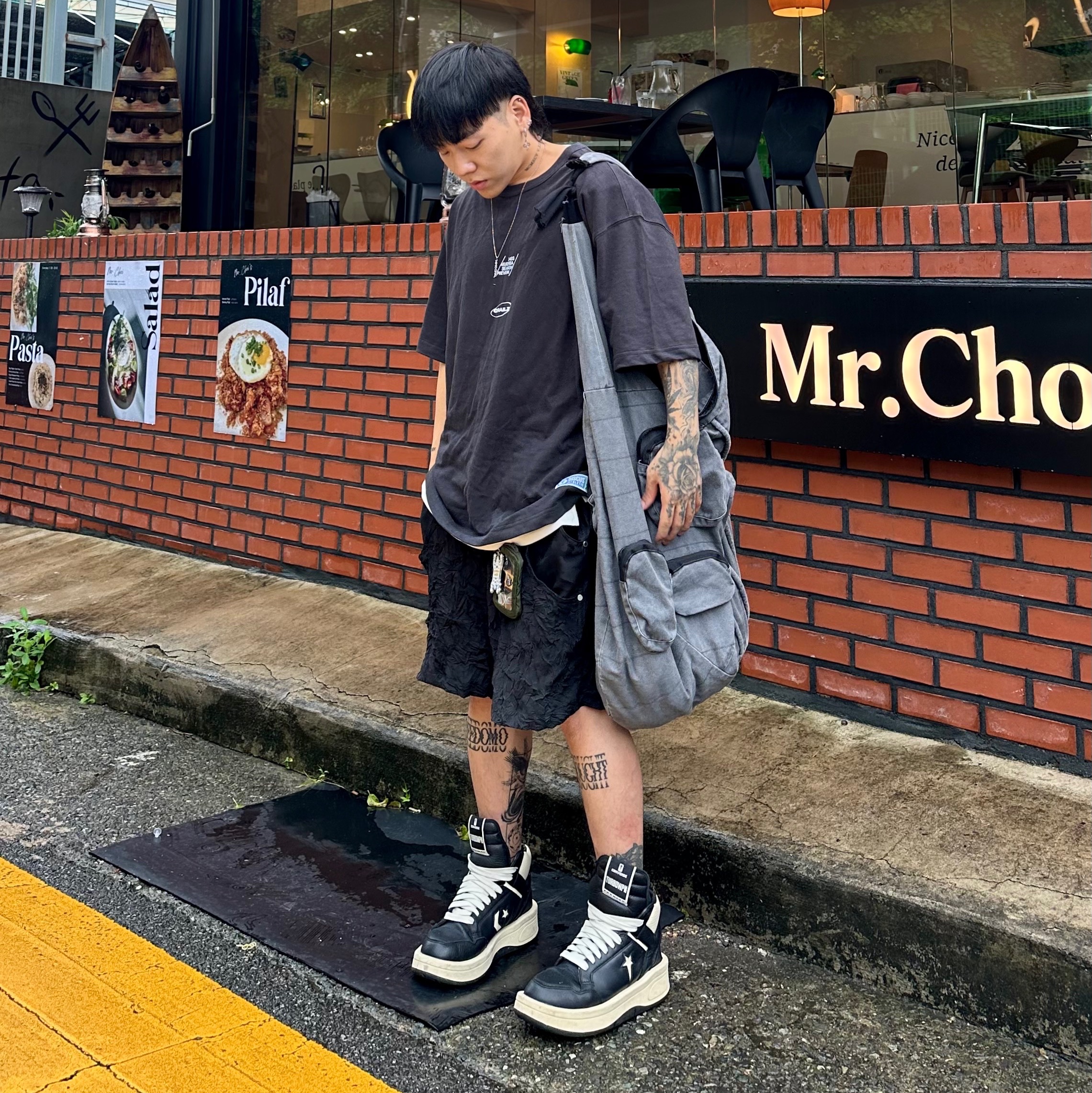Converse x Drkshdw Turbowpn Black Cream 착용 스타일 - 2