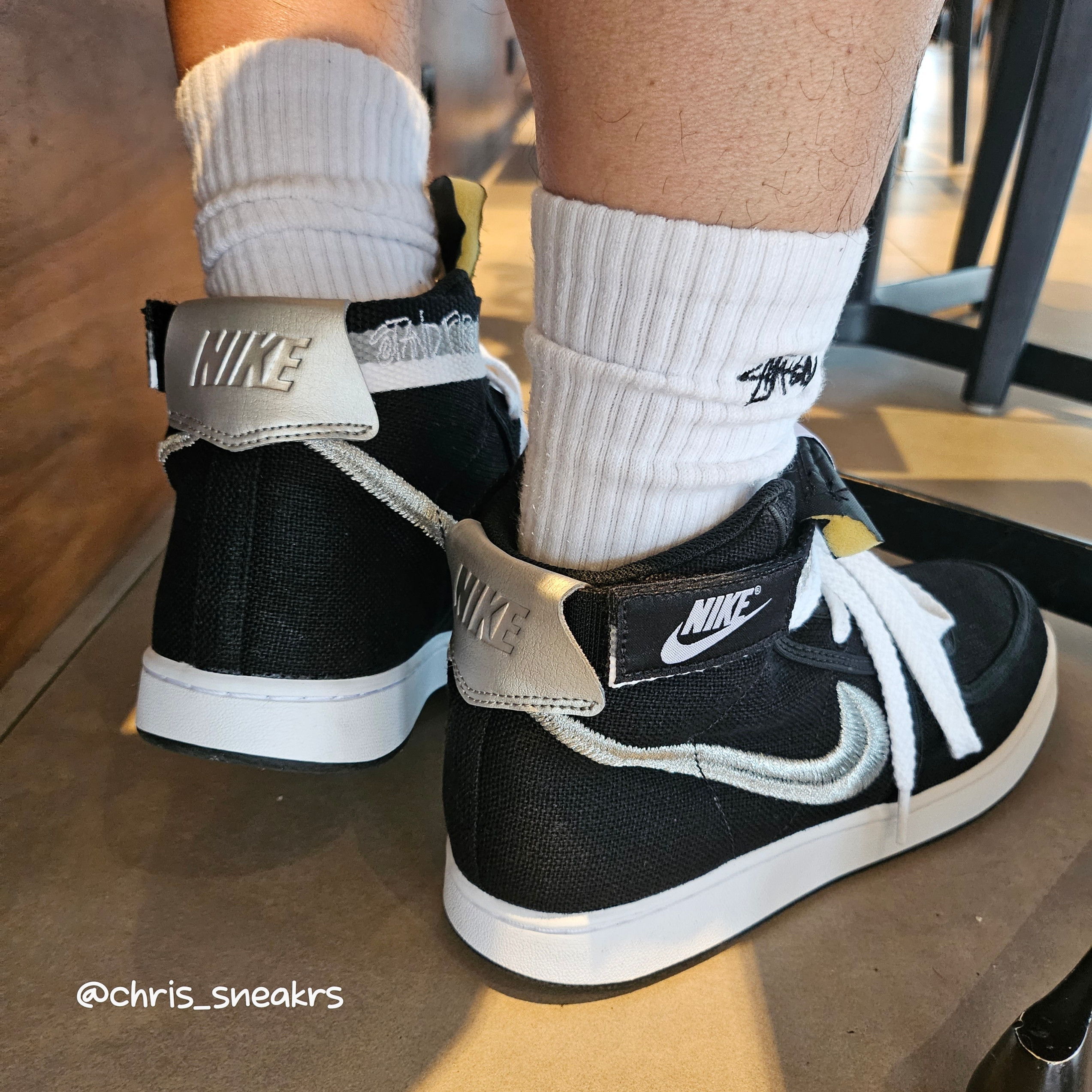 Nike x Stussy Vandal High Black 착용 스타일 - 1