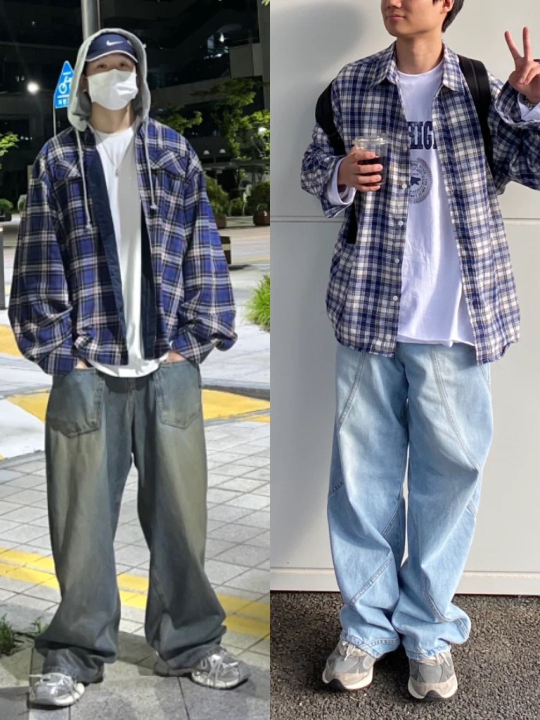 Nonnod Flexible String Check Shirts Pink, Balenciaga 3XL Sneakers Black White 착용 스타일 - 3