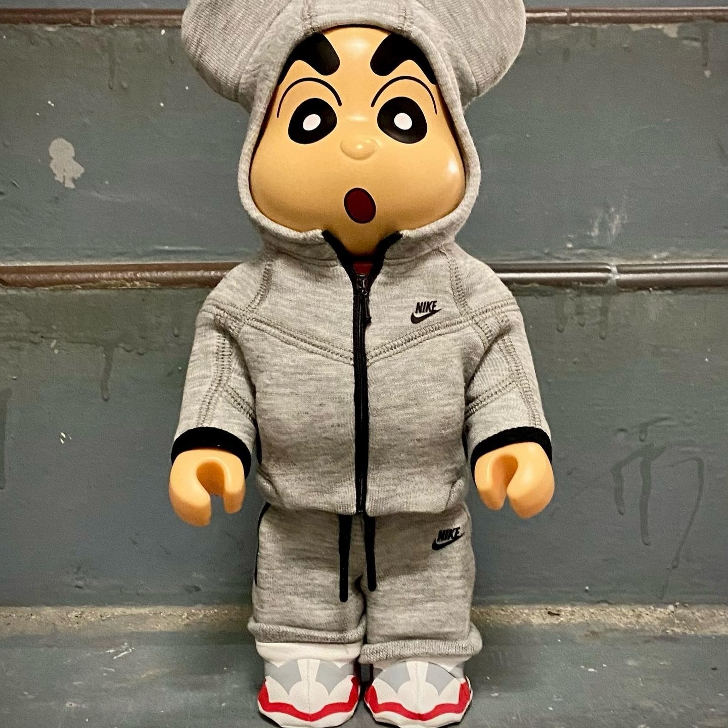 Bearbrick x Nike Tech Fleece N98 100% & 400& Set 착용 스타일 - 2