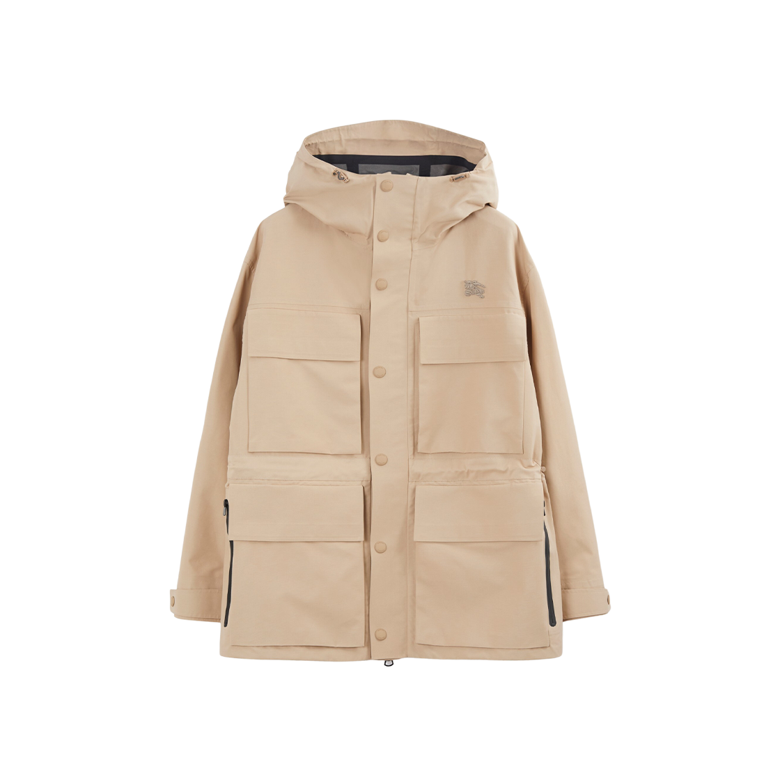 Burberry EKD Appliqué Technical Cotton Parka Soft Fawn 상세 이미지 1