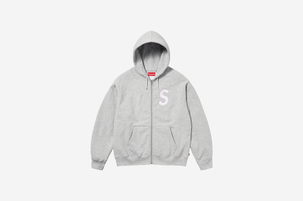 Supreme s sale logo hoodie grey