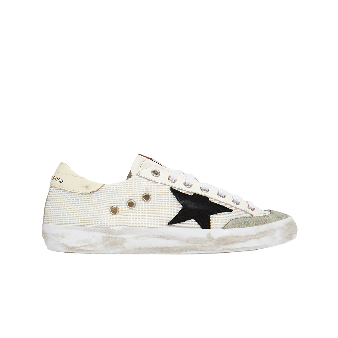골든구스 슈퍼스타 화이트 블랙 베이지 탭 스니커즈(Golden Goose Superstar White Black Beige Heel Tab Sneakers)