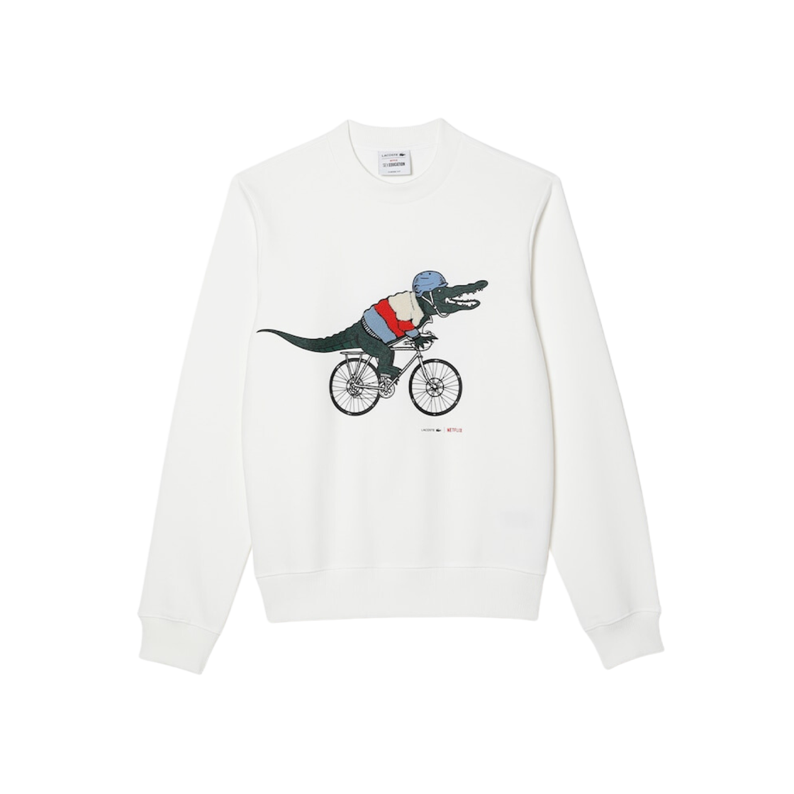 Lacoste X Netflix Character Print Sweatshirt White 상세 이미지 1