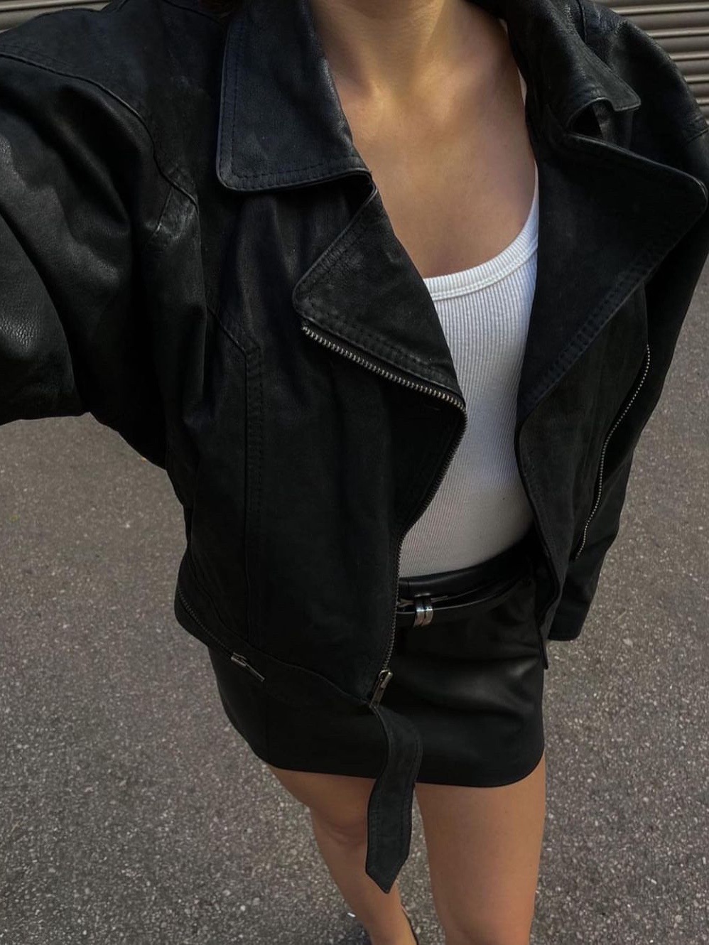 Gallery Dept. GD Moto Jacket Black, Burberry Leather Jacket Black 착용 스타일 - 2