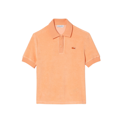 (W) 라코스테 오가닉 코튼 테리 경량 폴로 셔츠 라이트 오렌지