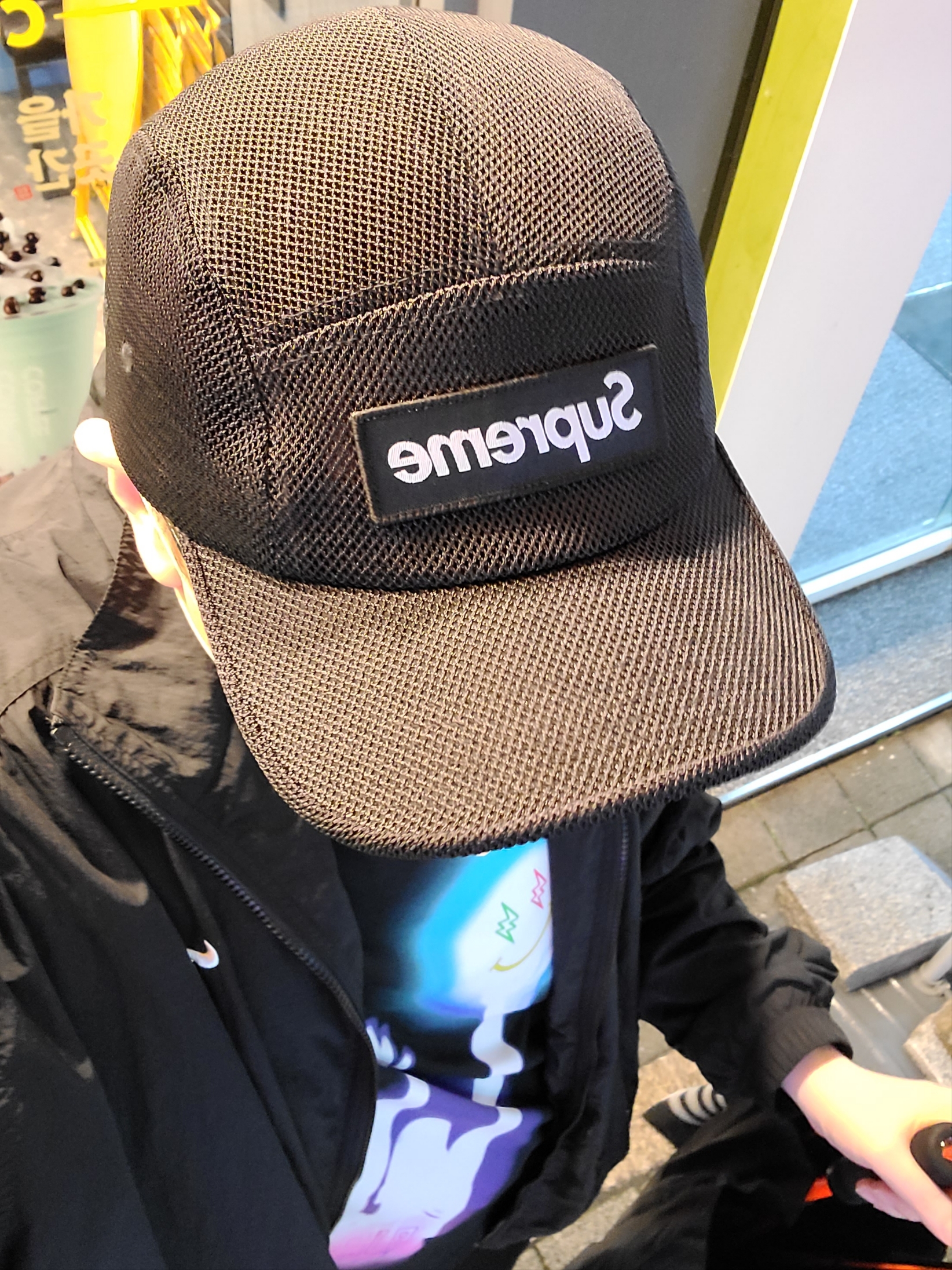 Supreme Mesh Cordura Camp Cap Black - 23SS, Nike M NRG Track Jacket Black 착용 스타일 - 1