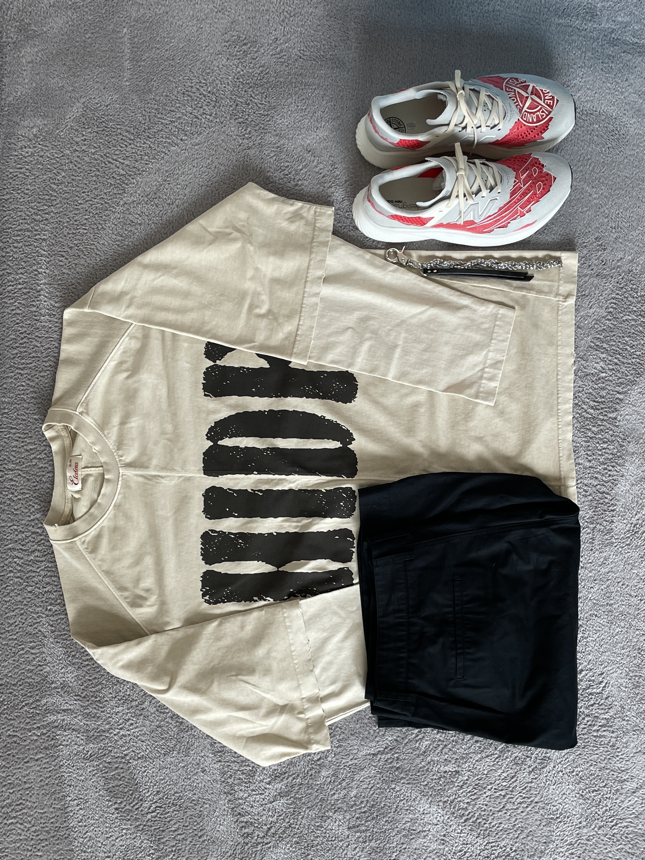New Balance x Stone Island x Tokyo Design Studio FuelCell RC Elite v2 SI Red 착용 스타일 - 4