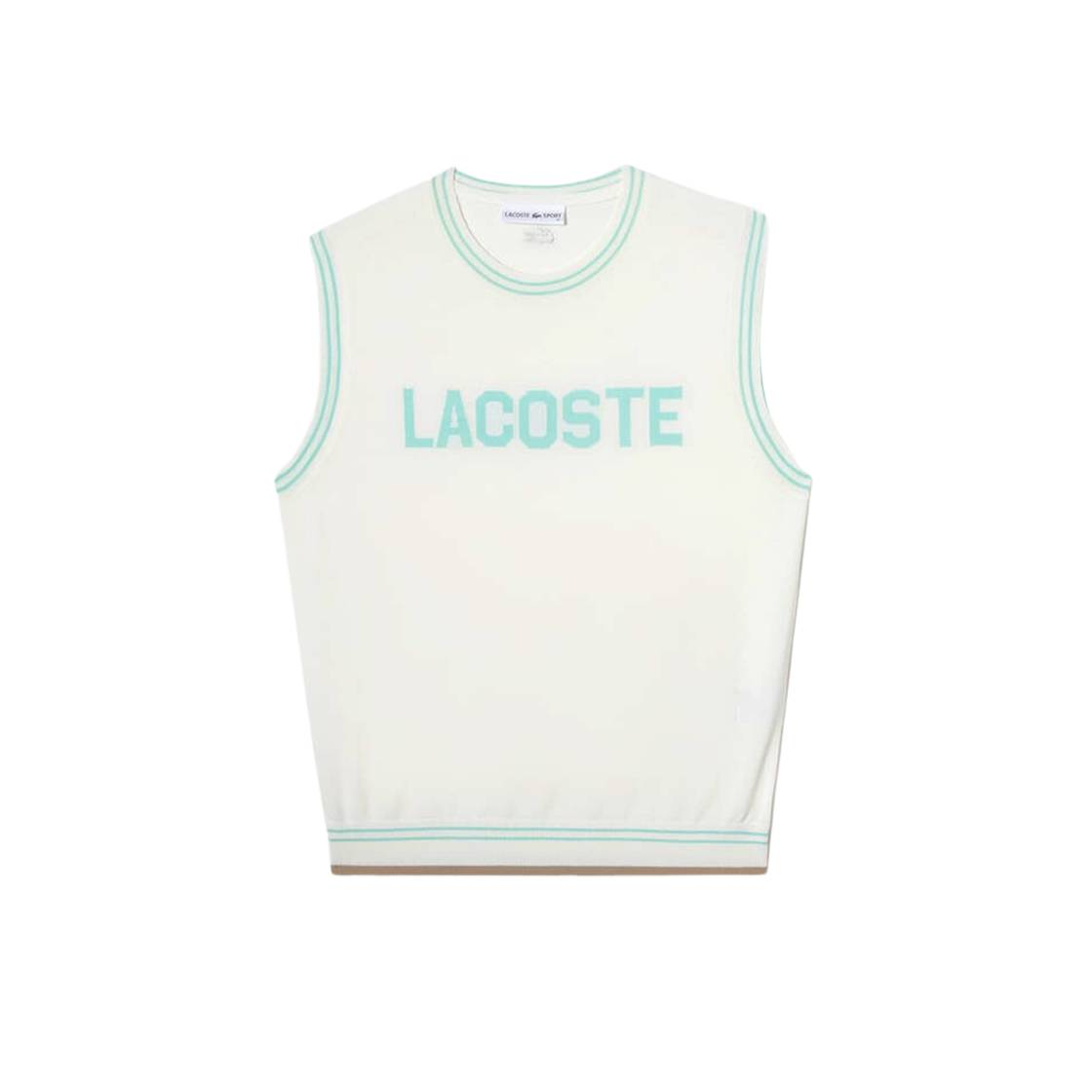 (W) Lacoste Lettering Point Vest White 상세 이미지 1