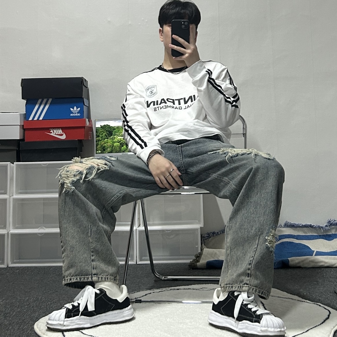 Maison Mihara Yasuhiro Blakey OG Sole Canvas Low-top Sneakers Black White 착용 스타일
