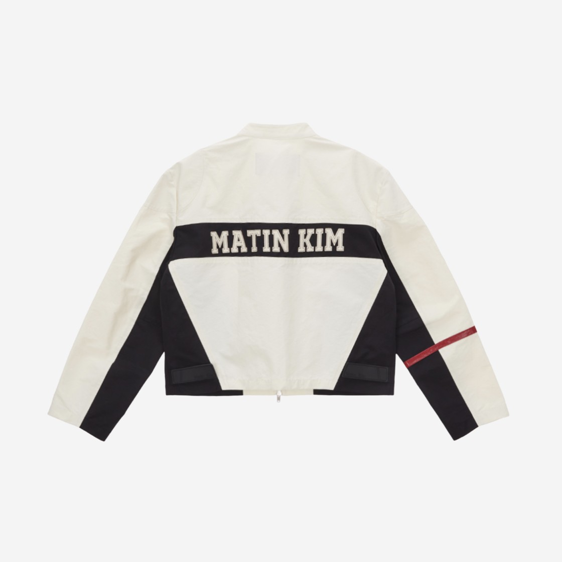 Matin Kim Faux Leather Racing Jacket Ivory 상세 이미지 2