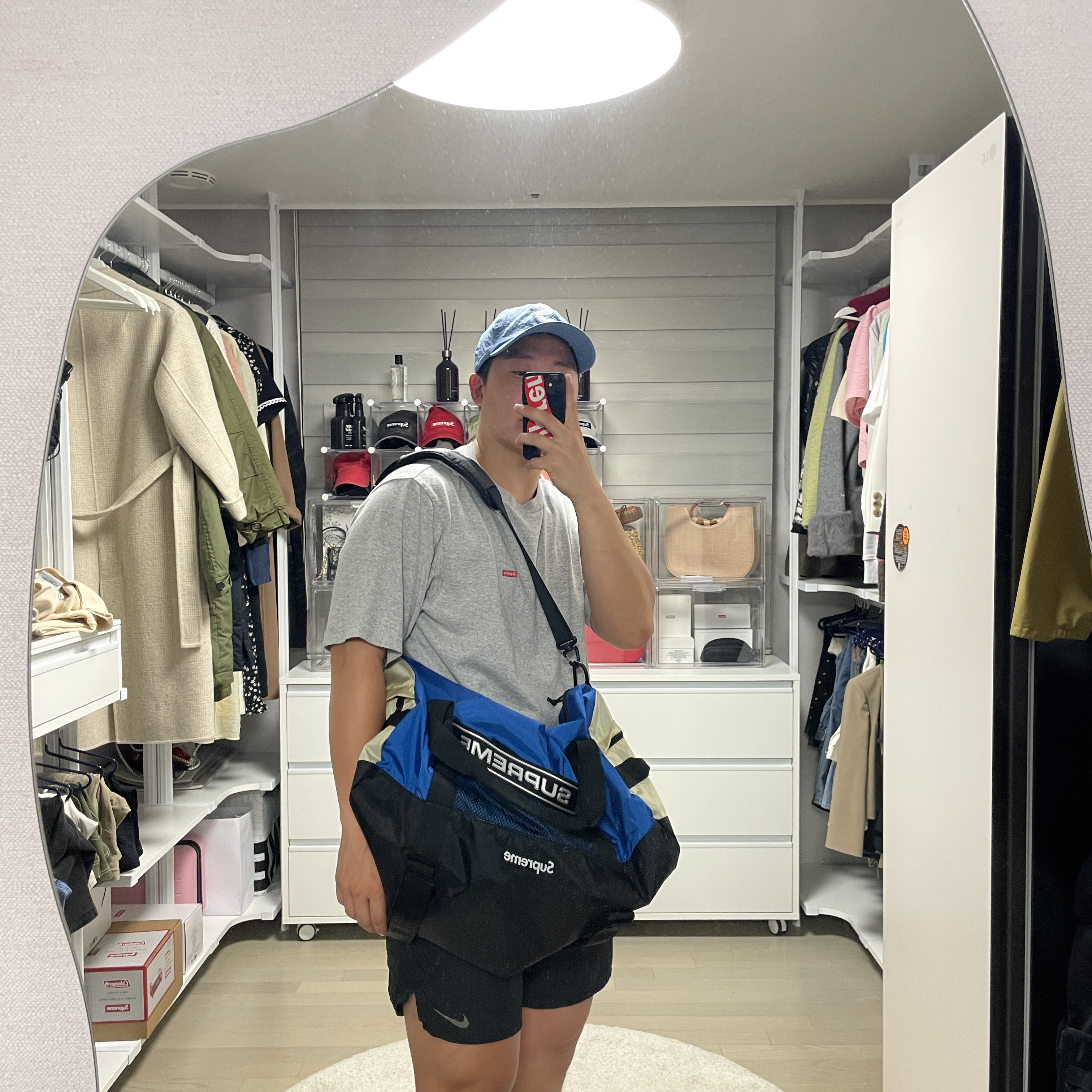 Supreme Duffle Bag Blue - 23FW 착용 스타일 - 3