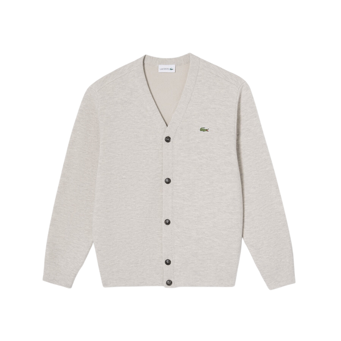 Lacoste Basic V-Neck Wool Cardigan White 상세 이미지 1