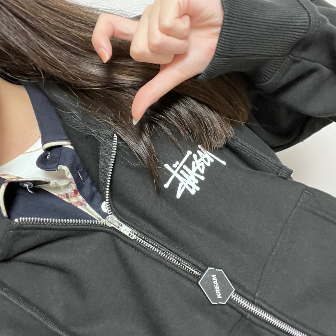 Stussy Basic Stussy Zip Hoodie Black 2023 착용 스타일