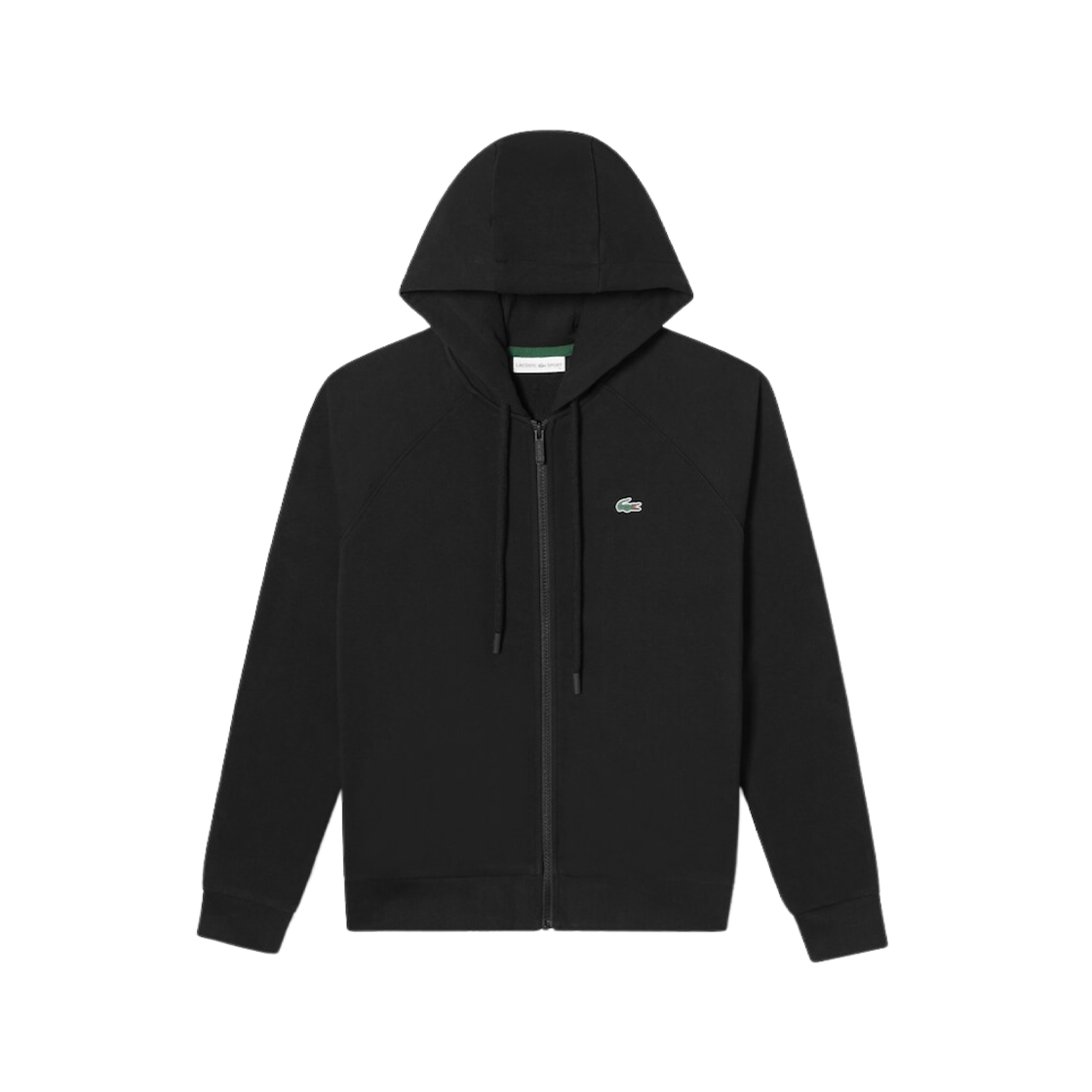 (W) Lacoste Basic Hoodie Zip-Up Sweatshirt Black 상세 이미지 1