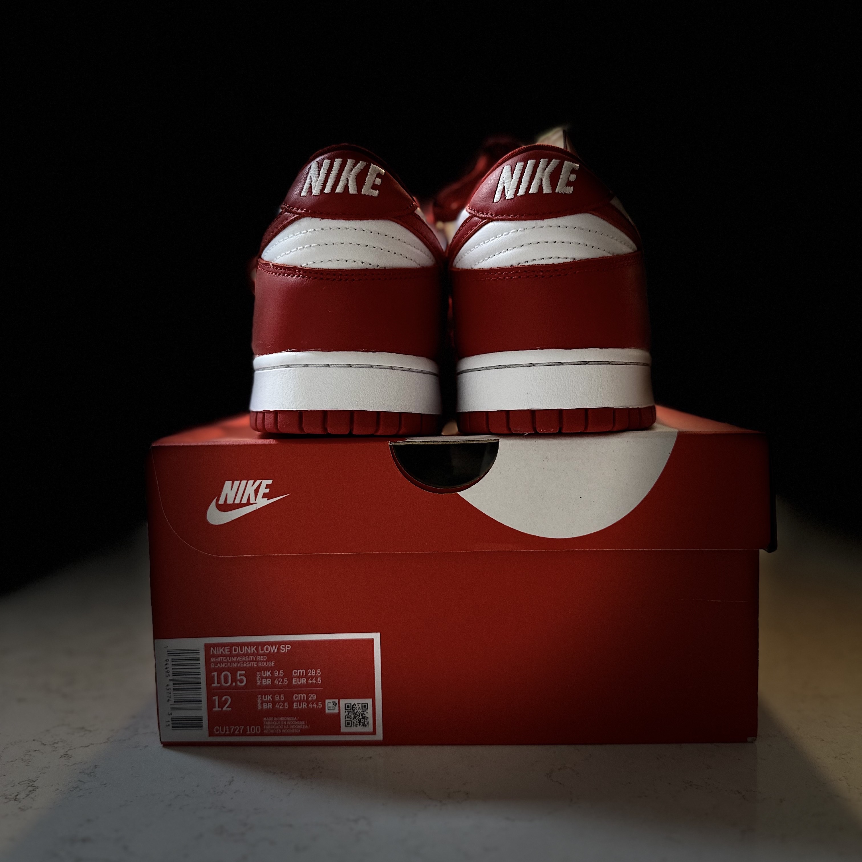 Nike Dunk Low SP White and University Red 2023 착용 스타일 - 1