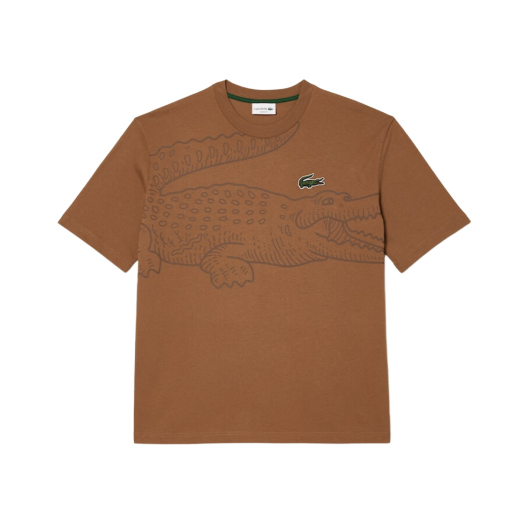 Lacoste 80's Big Croc Print T-Shirt Brown