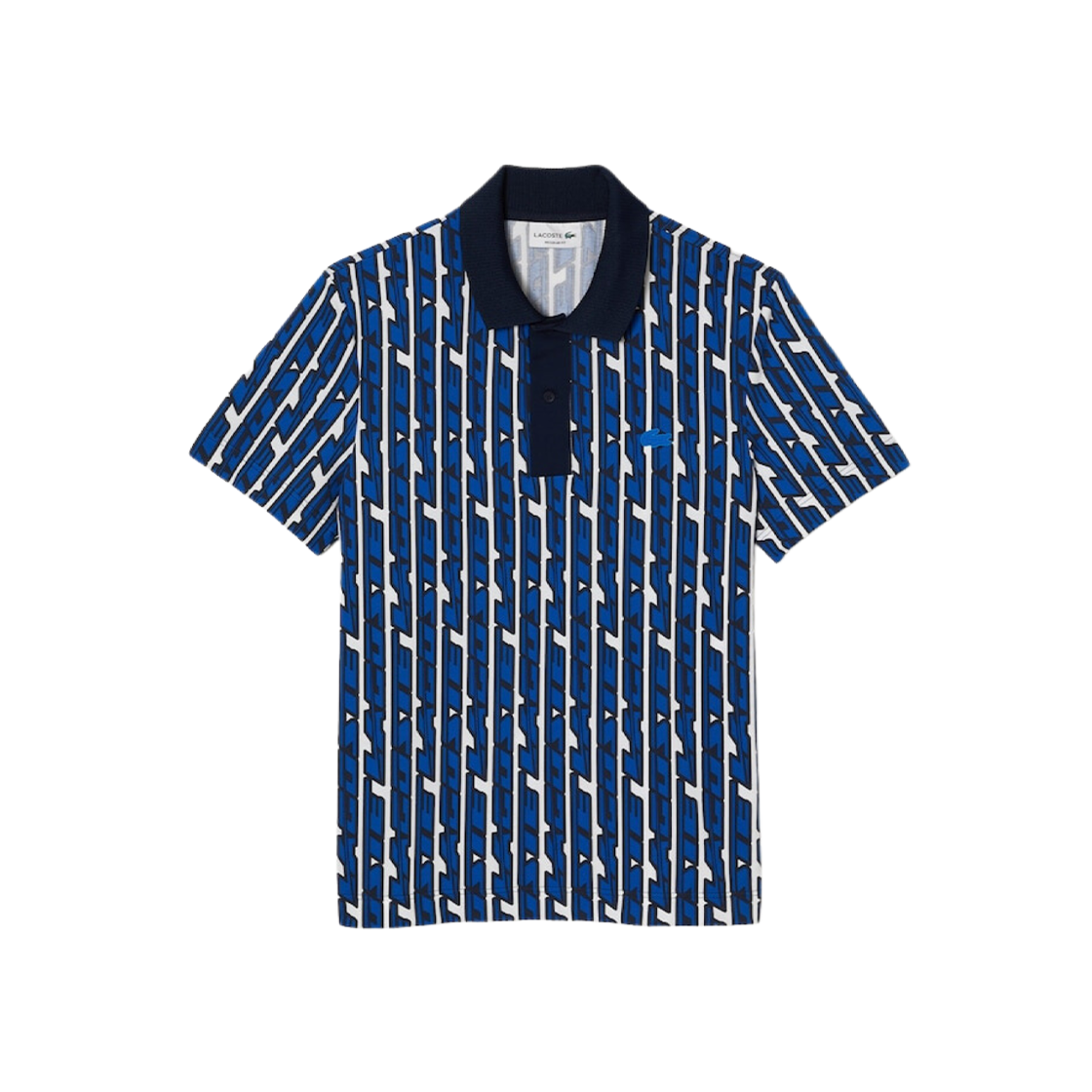 Lacoste Active Movement Two-Tone Print Polo Shirt White Blue 상세 이미지 1