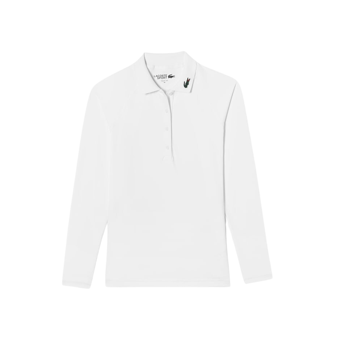 (W) Lacoste Solid Raglan Long Sleeve Polo White 상세 이미지 1