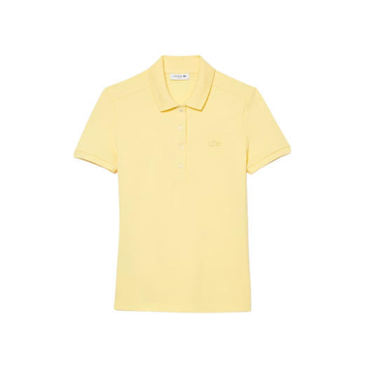 (W) 라코스테 4 버튼 슬림핏 폴로 셔츠 옐로우