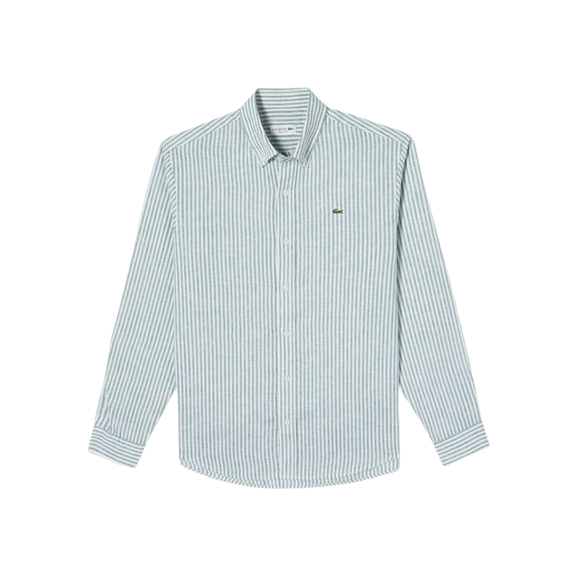 Lacoste Linen Stripe Shirt Green 상세 이미지 1