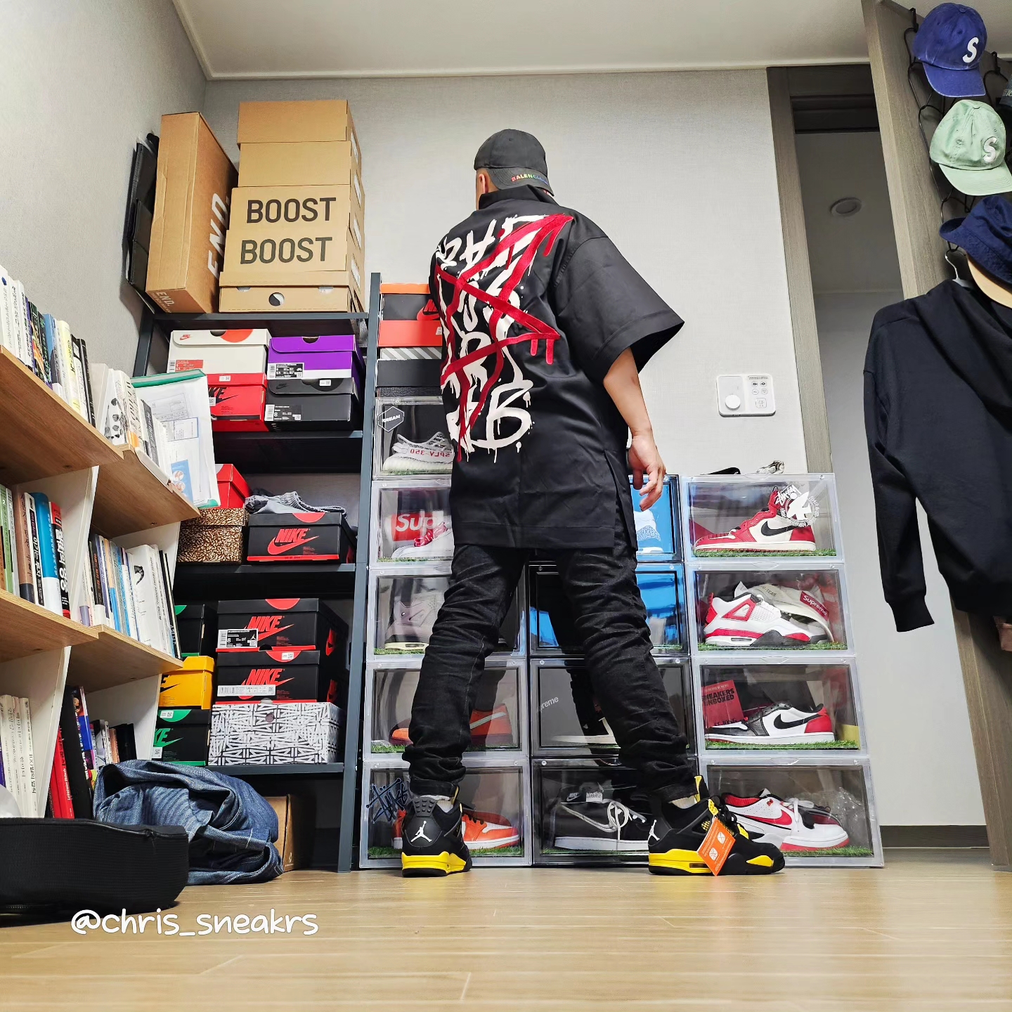 Jordan 4 Retro Thunder 2023, Jordan 3 Retro White Cement Reimagined 착용 스타일 - 1