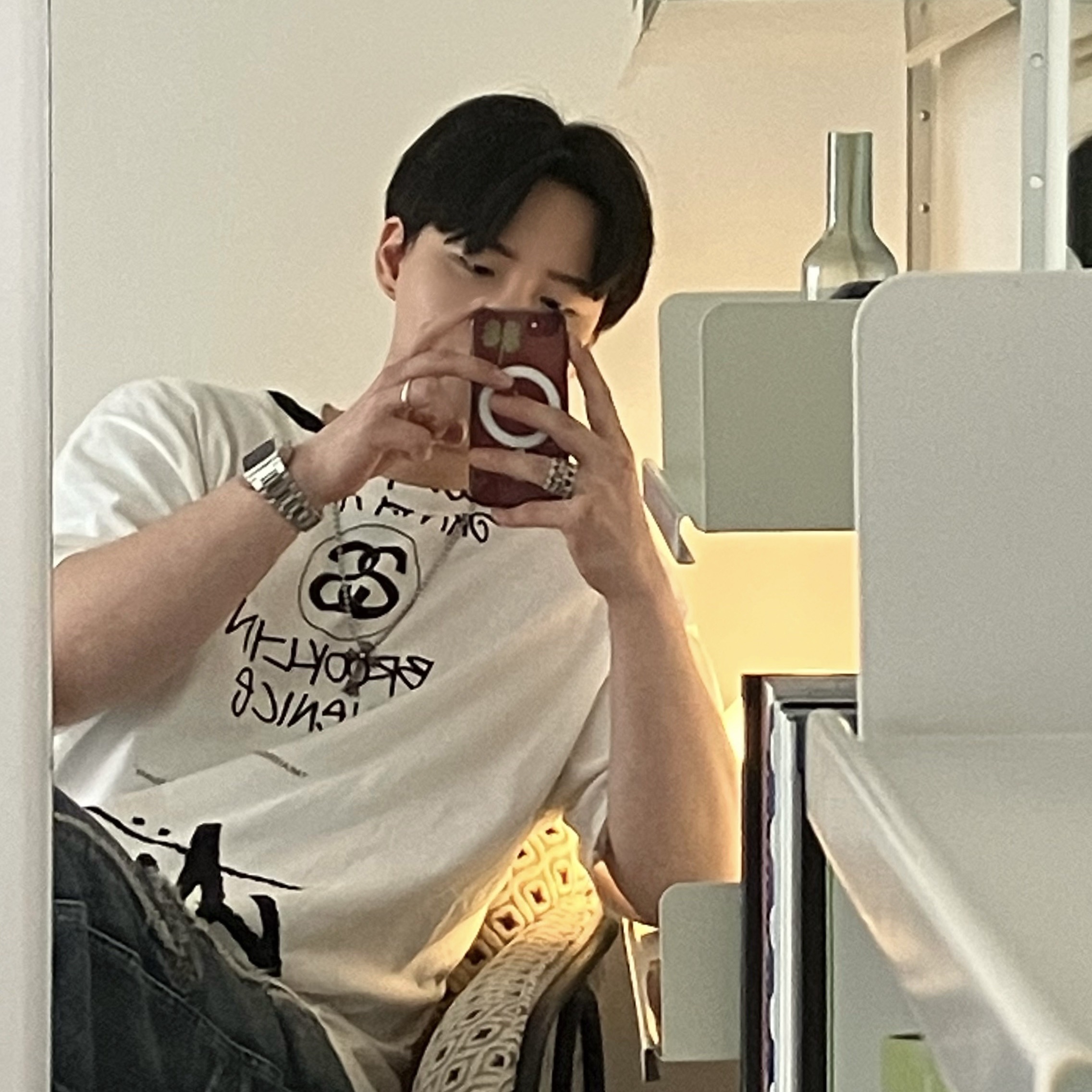 Stussy x Takahiromiyashita The Soloist 40 WT T-Shirt 착용 스타일 - 1
