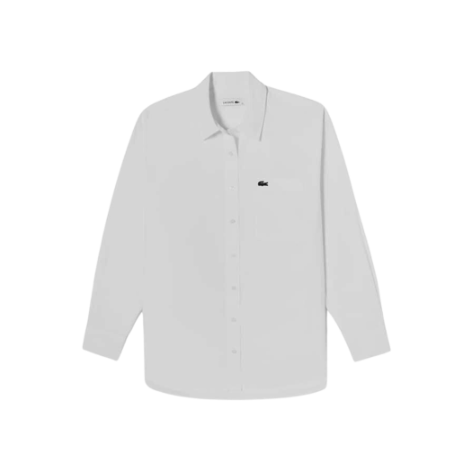 (W) 라코스테 오버핏 포플린 셔츠 화이트