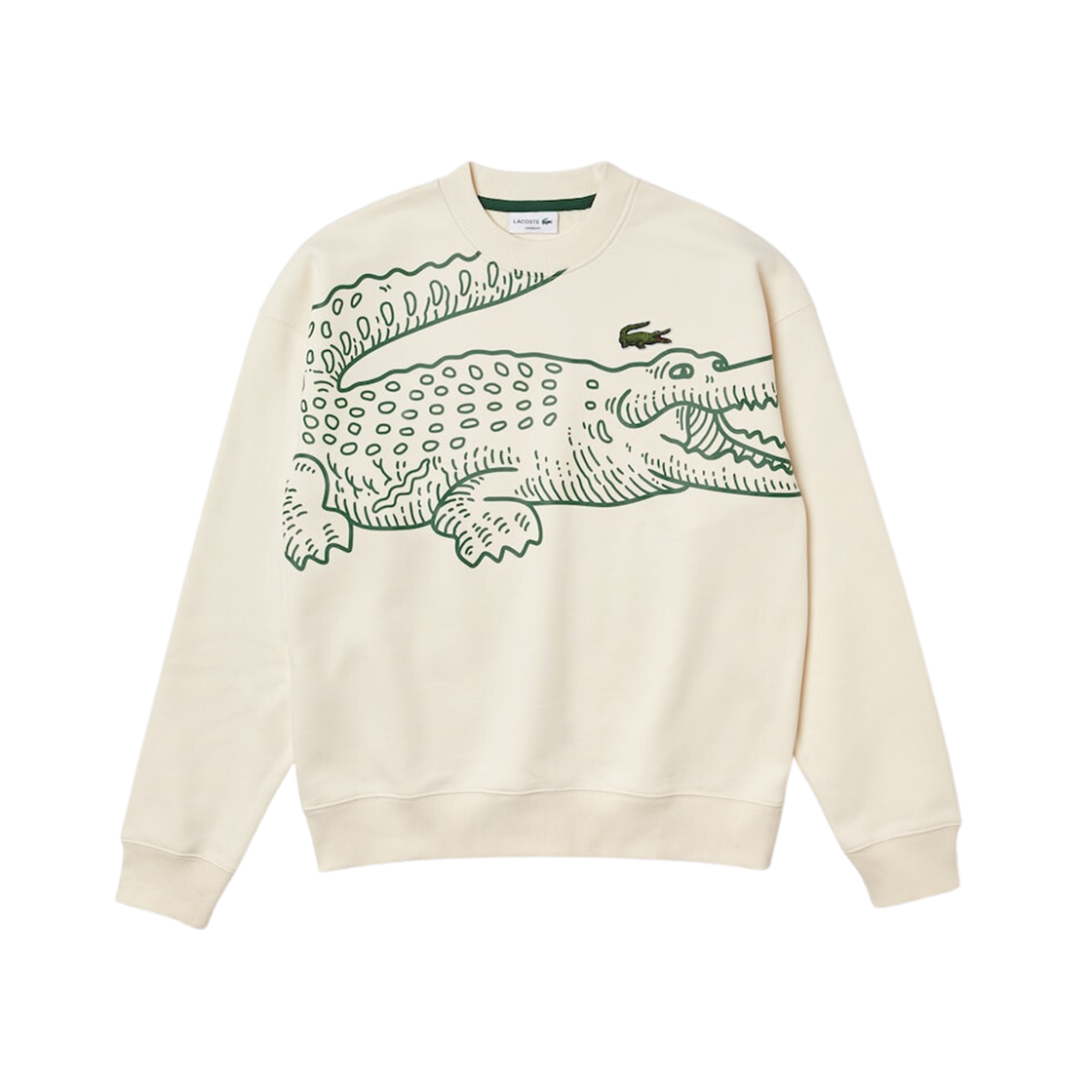 Lacoste Big Croc Print Sweatshirt White 상세 이미지 1