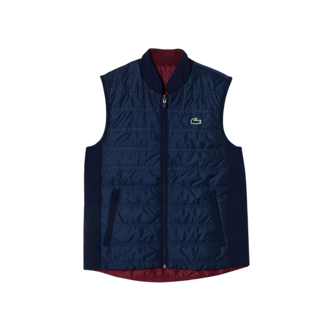 (W) Lacoste Reversible Water-Resistant Vest Navy Blue Bordeaux 상세 이미지 1