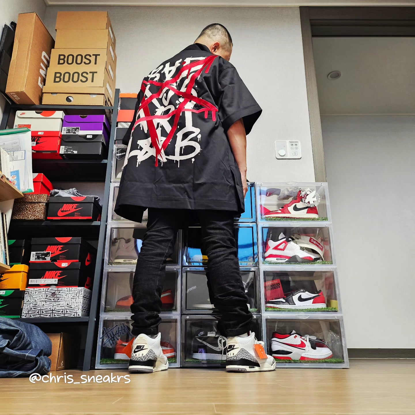 Jordan 4 Retro Thunder 2023, Jordan 3 Retro White Cement Reimagined 착용 스타일 - 2