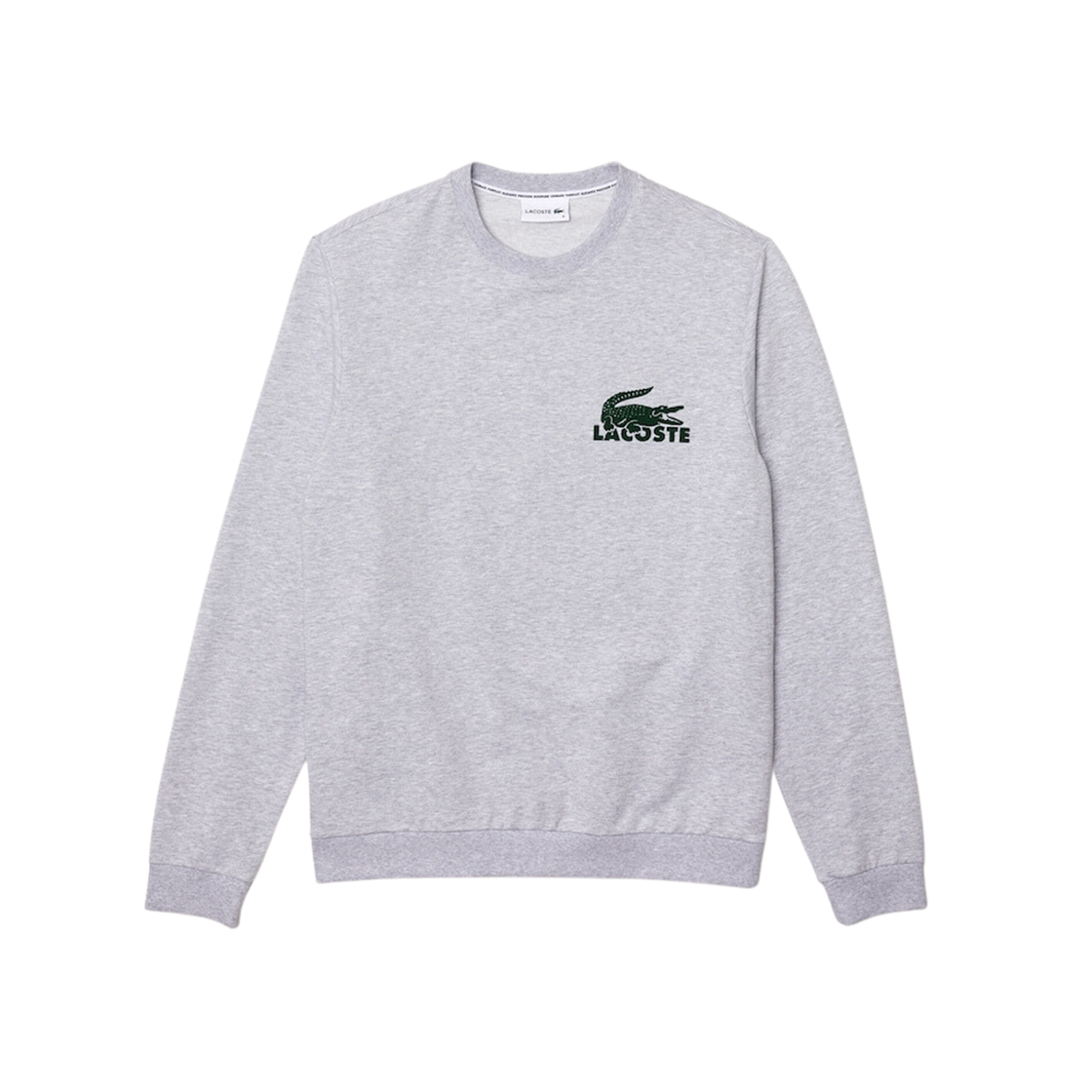 Lacoste Cotton Fleece Lounge Sweatshirt Grey Chine Green 상세 이미지 1