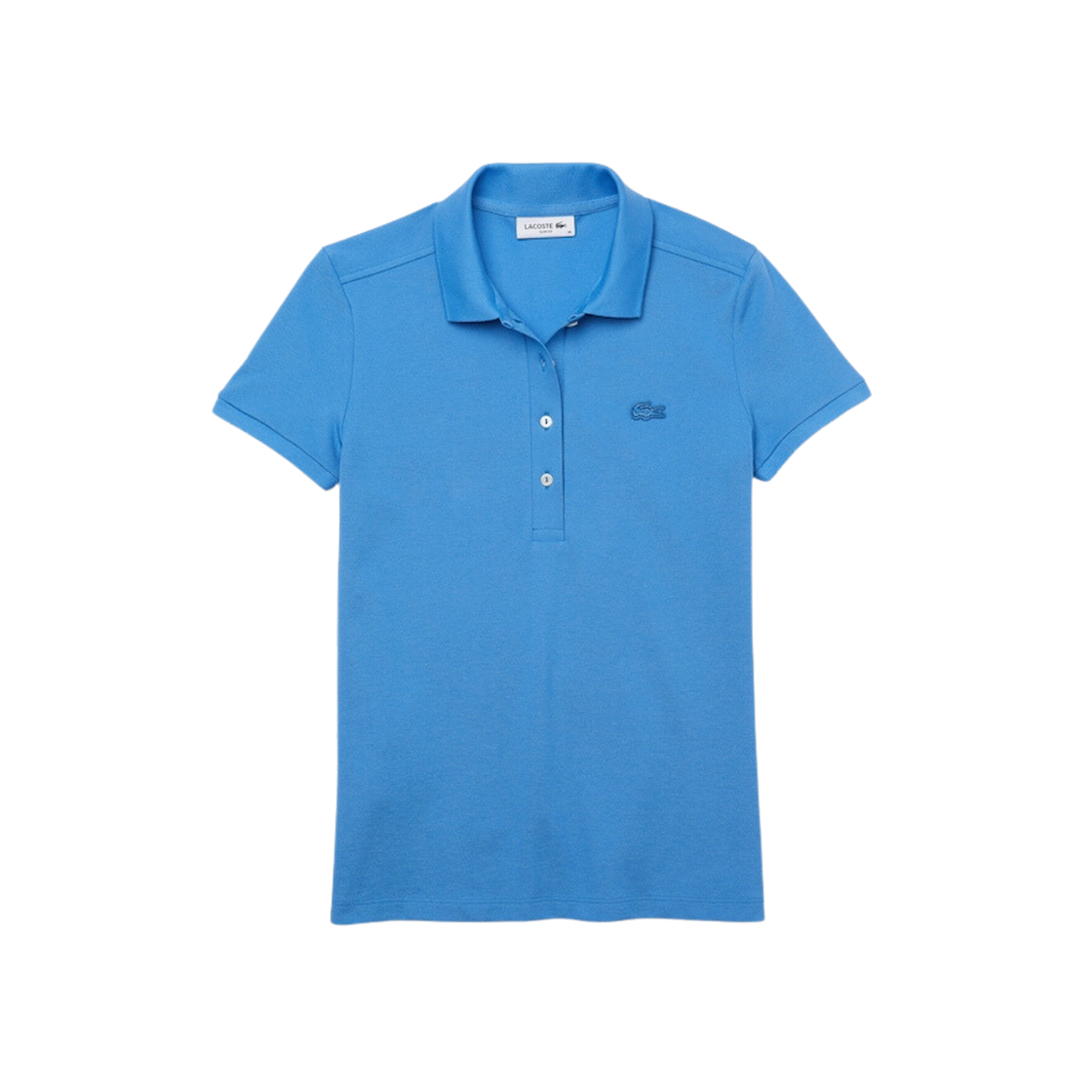 (W) Lacoste 4 Button Slim-Fit Polo Shirt Blue 상세 이미지 1