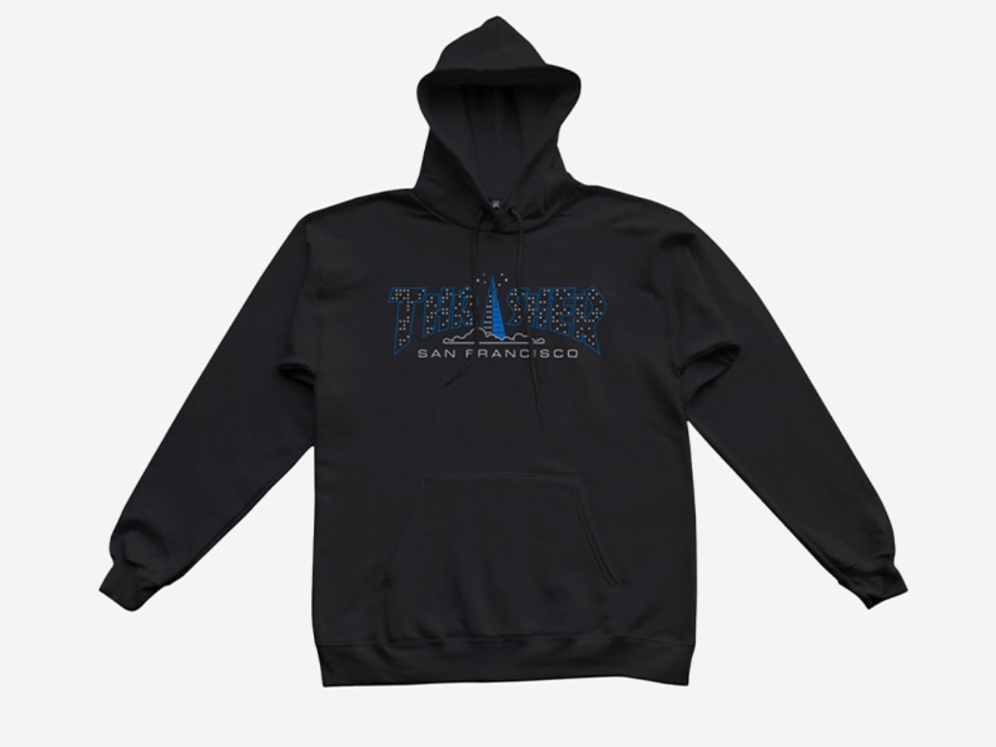Thrasher Pyramid Hood Black 착용 스타일