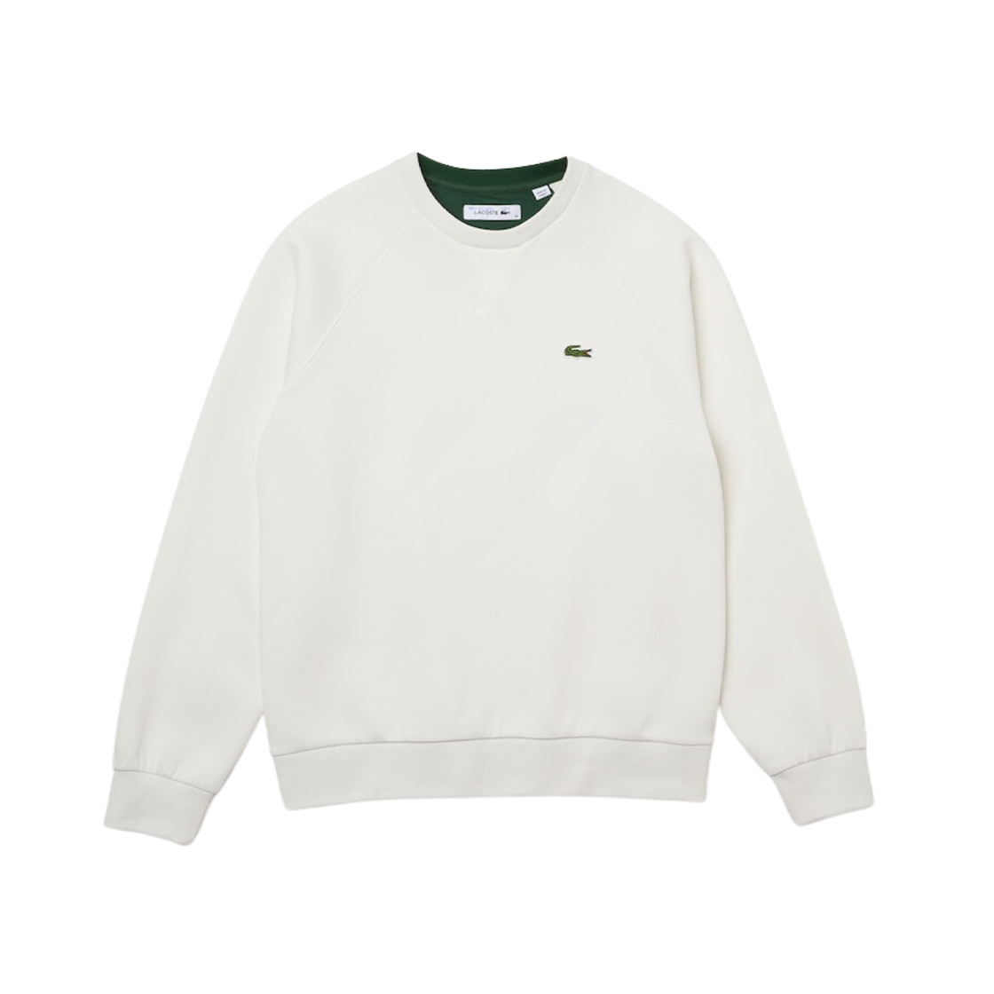 (W) Lacoste Raglan Crewneck Sweatshirt White 상세 이미지 1