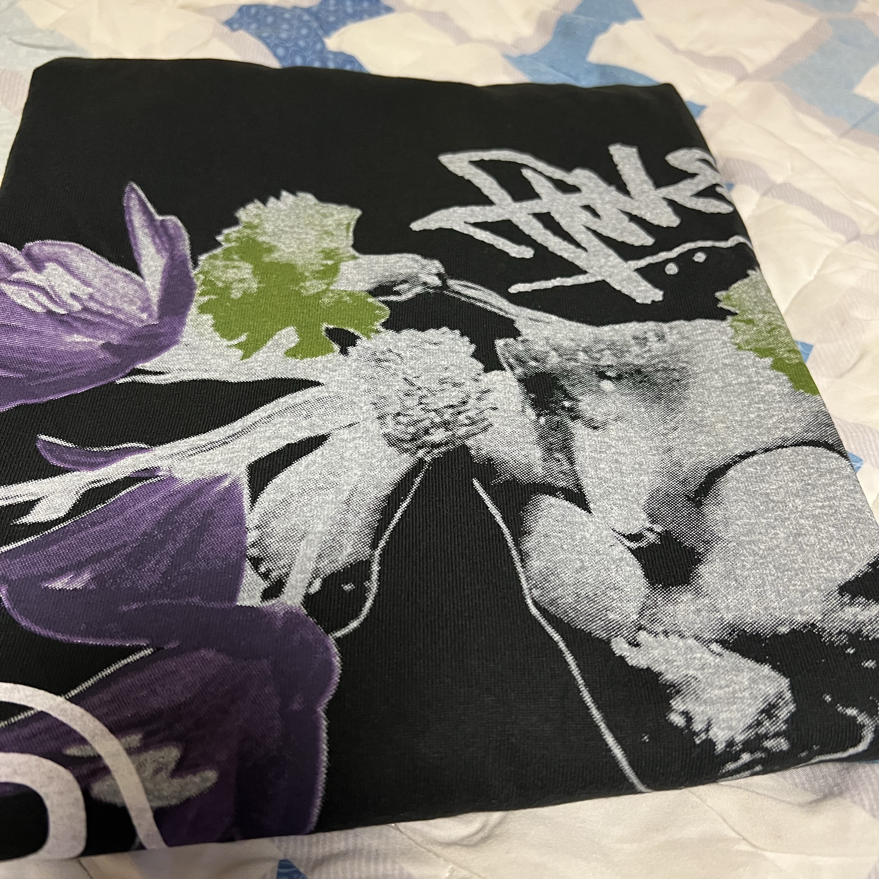 Stussy Strike Pigment Dyed LS T-Shirt Black 착용 스타일 - 1