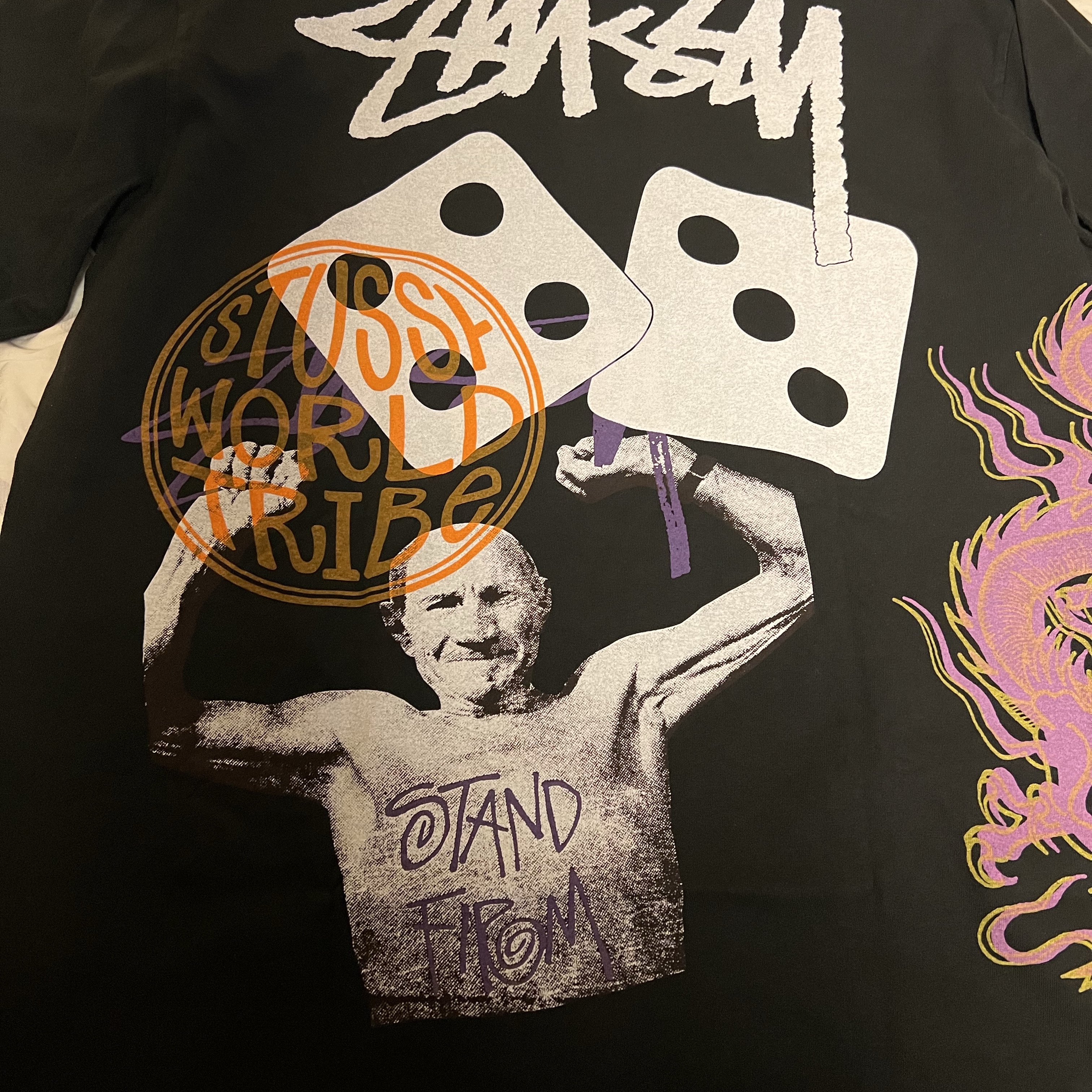 Stussy Strike Pigment Dyed LS T-Shirt Black 착용 스타일 - 3