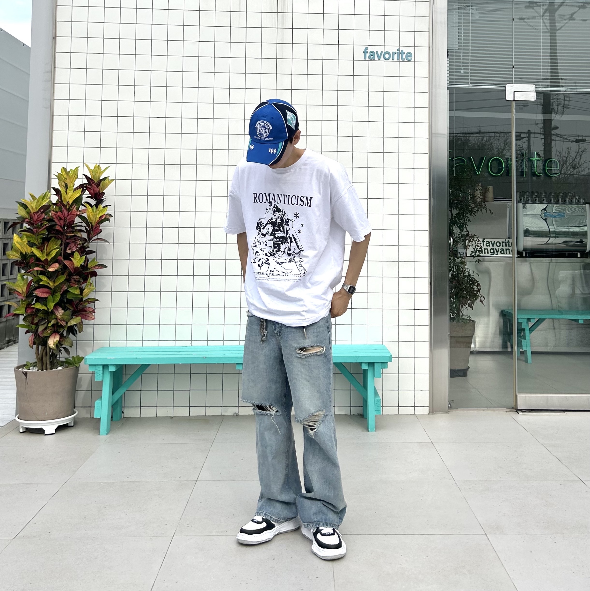 Maison Mihara Yasuhiro Wayne OG Sole Leather Low-top Sneakers Black White 착용 스타일 - 2