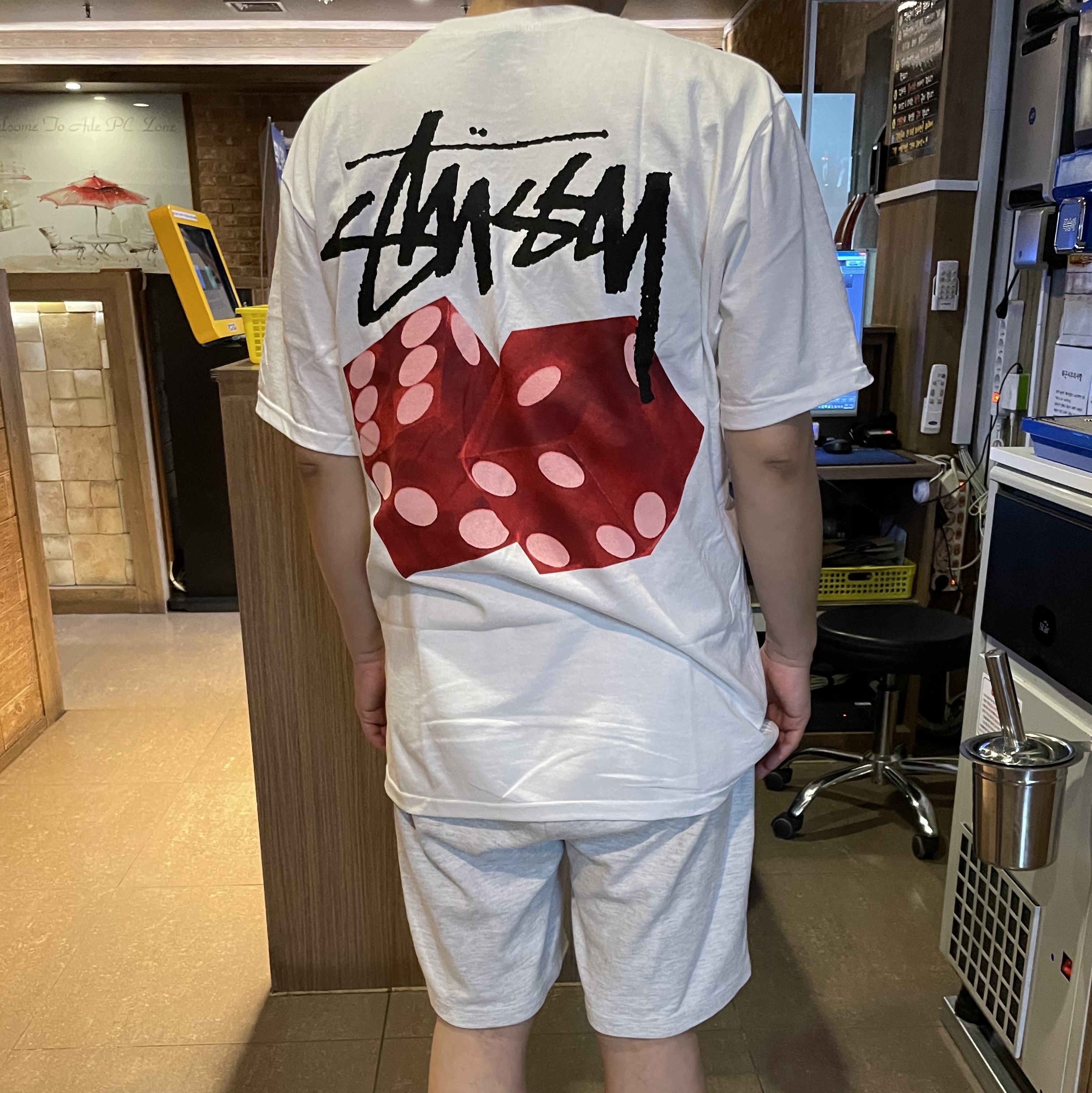 Stussy Diced Out T-Shirt White 착용 스타일
