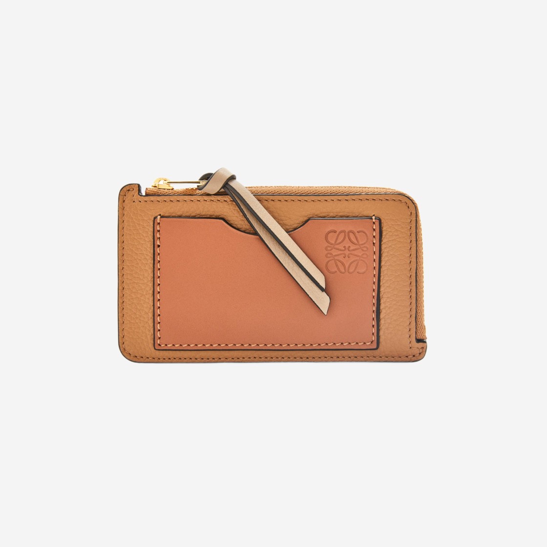 Loewe Coin Card Holder in Soft Grained Calfskin Toffee Tan 상세 이미지 1