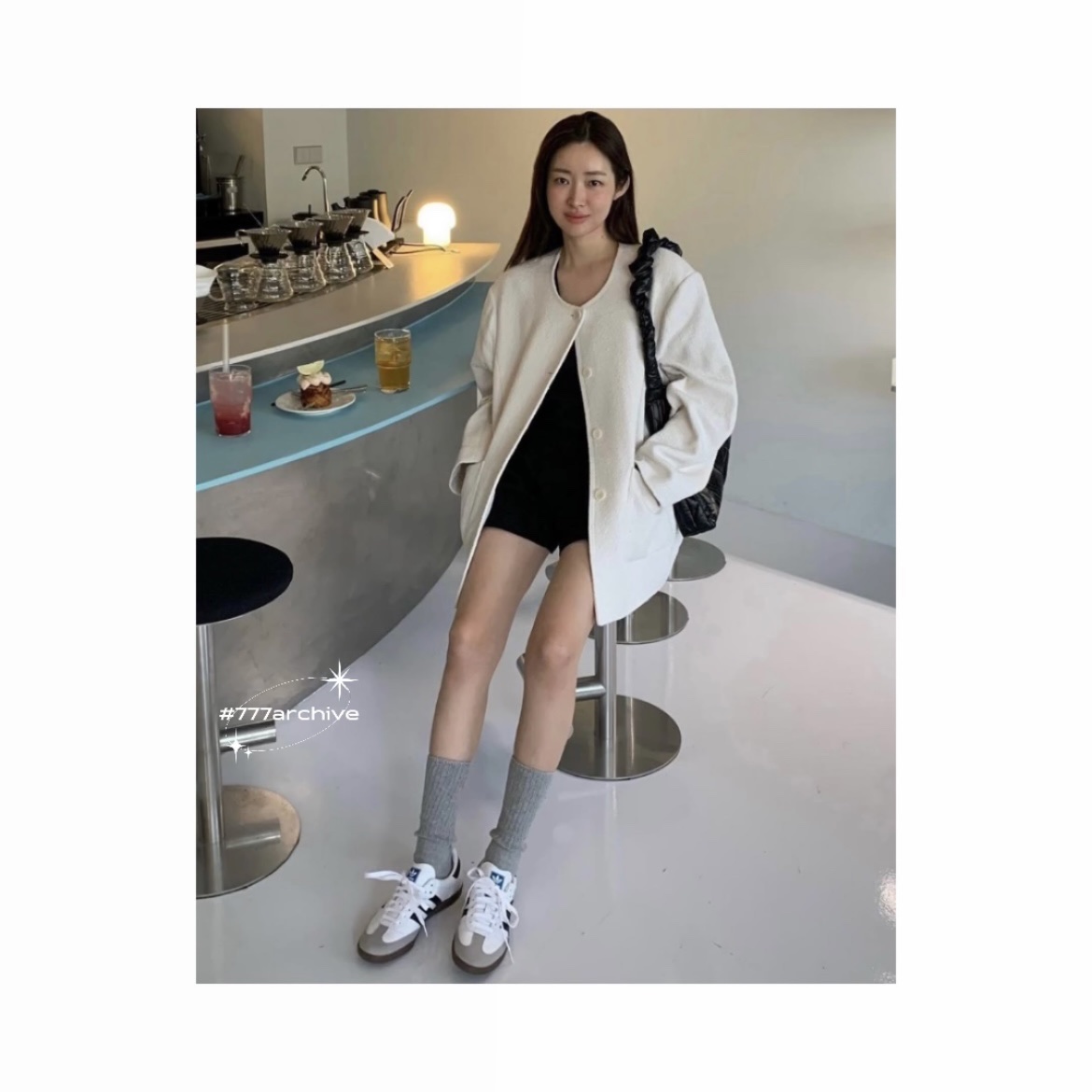 Adidas Samba OG Cloud White 착용 스타일 - 1