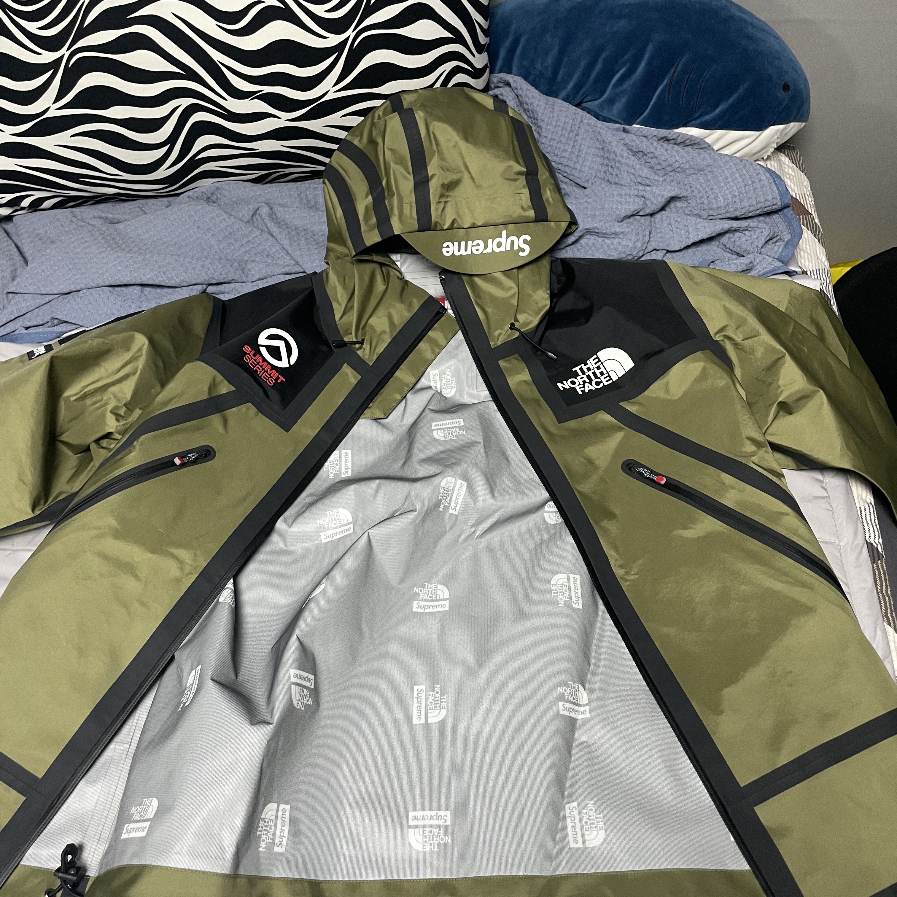 Supreme x The North Face Summit Series Outer Tape Seam Jacket Olive - 21SS 착용 스타일