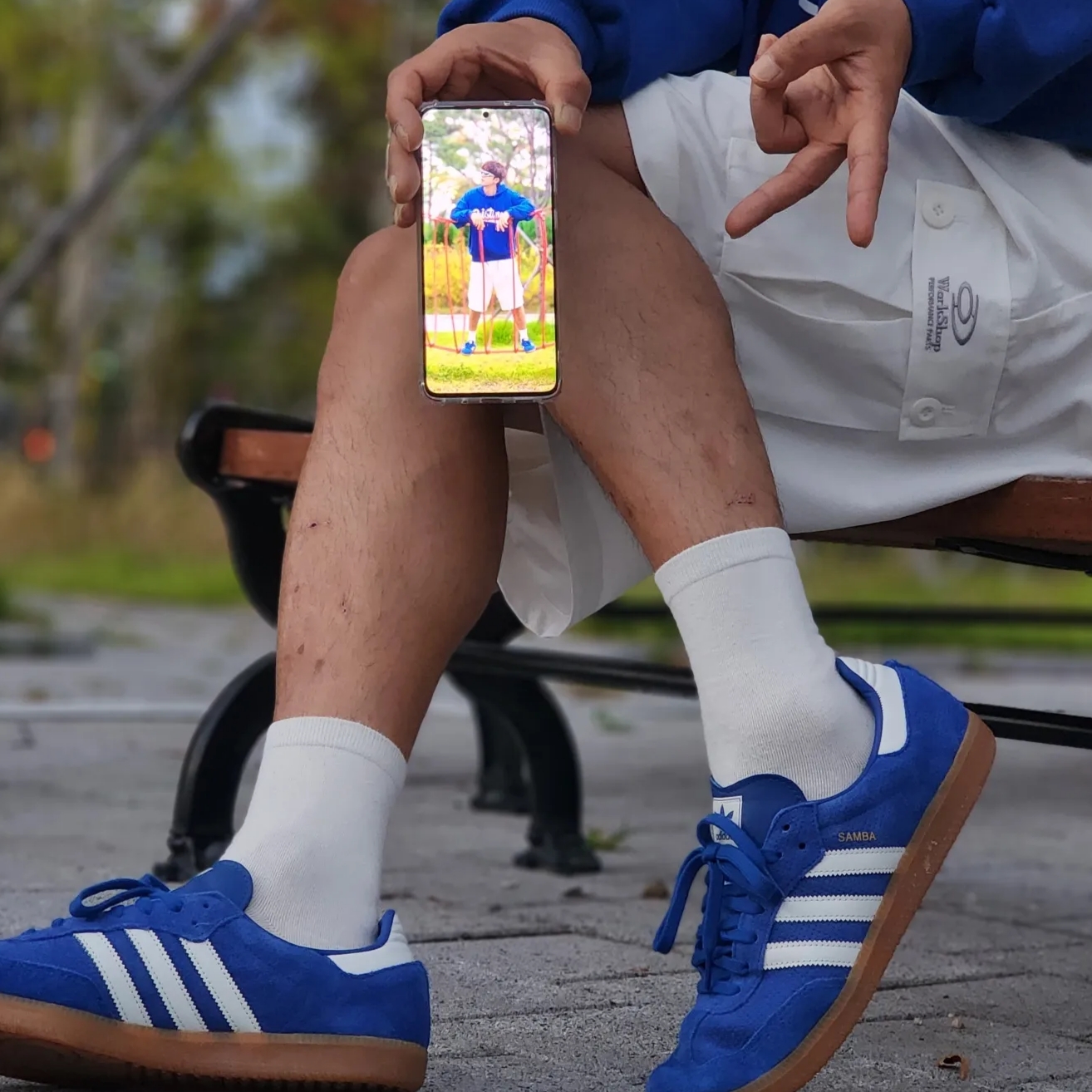 Adidas Samba OG Royal Blue 착용 스타일 - 1