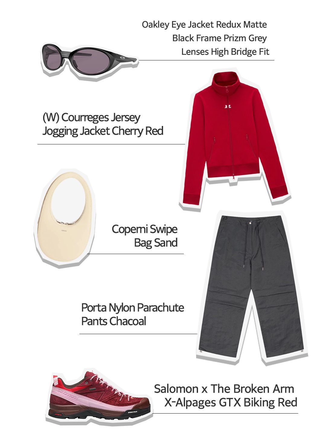 Oakley Eye Jacket Redux Matte Black Frame Prizm Grey Lenses High Bridge Fit, (W) Courreges Jersey Jogging Jacket Cherry Red 착용 스타일 - 1
