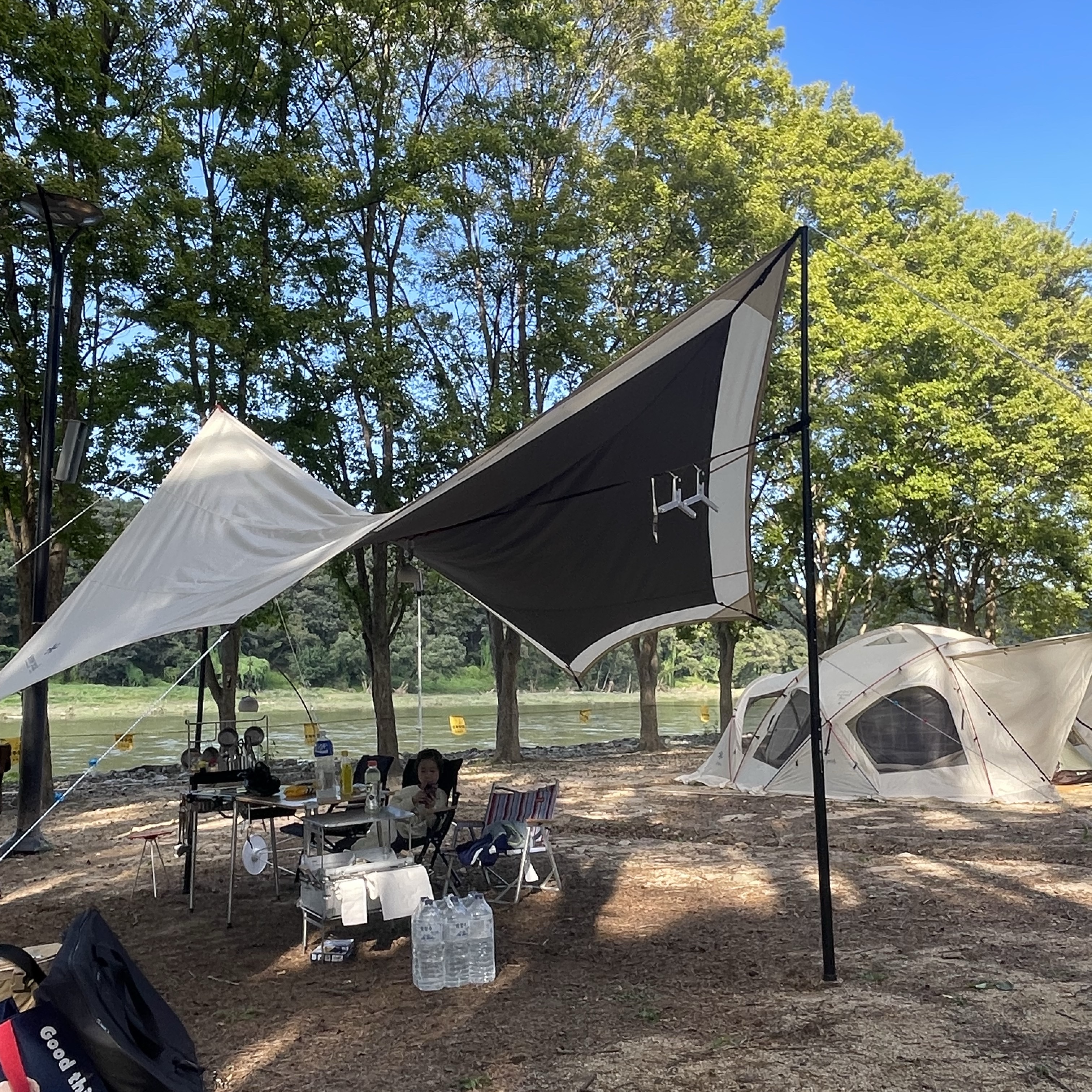 Snow Peak Dock Dome Pro.6 Ivory 착용 스타일 - 2