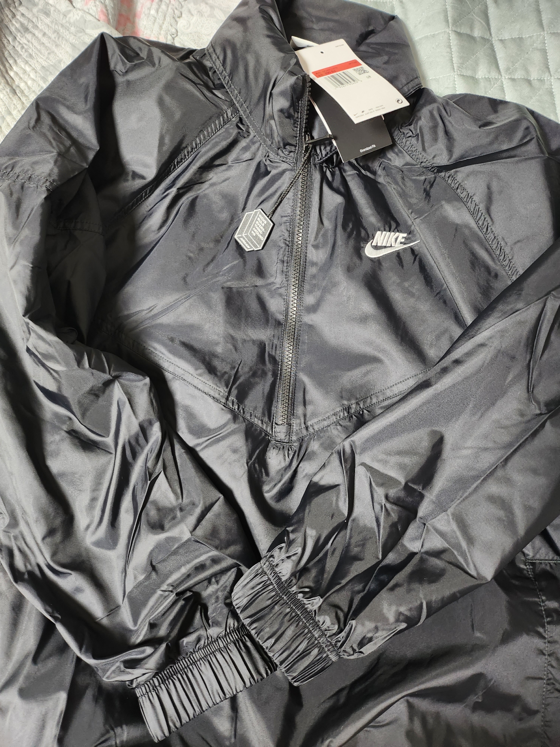 Nike NSW Unlined Woven Windrunner Anorak Jacket Black - Asia 착용 스타일