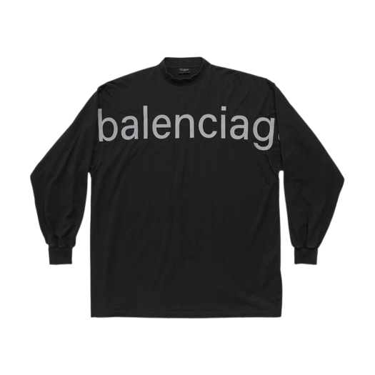 발렌시아가 Bal.com 롱슬리브 티셔츠 오버사이즈 블랙 페이디드