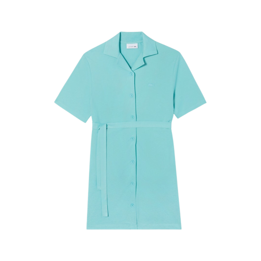 (W) 라코스테 오픈 칼라 셔츠 드레스 민트