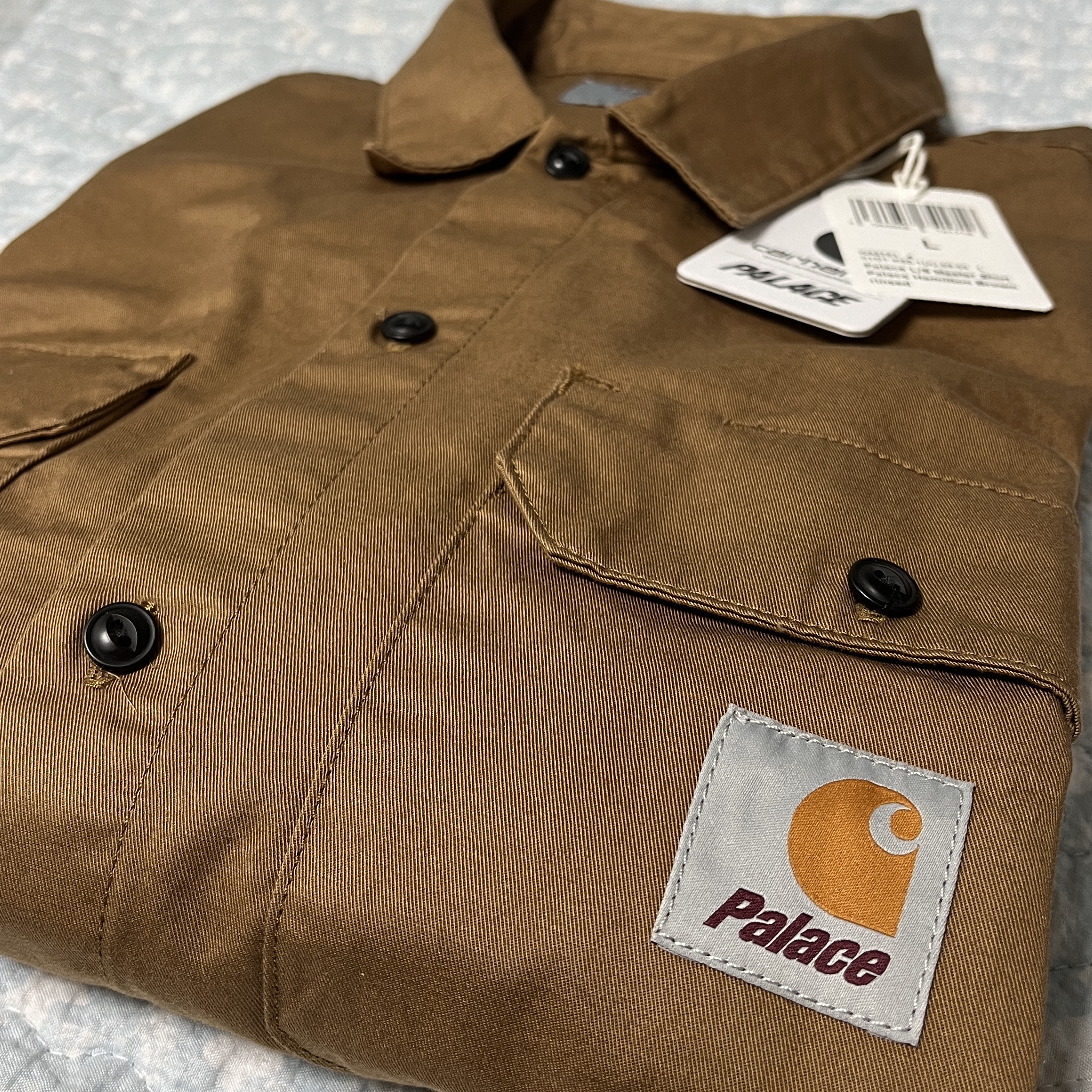 Palace x Carhartt WIP Longsleeve Master Shirt Hamilton Brown - 23FW 착용 스타일