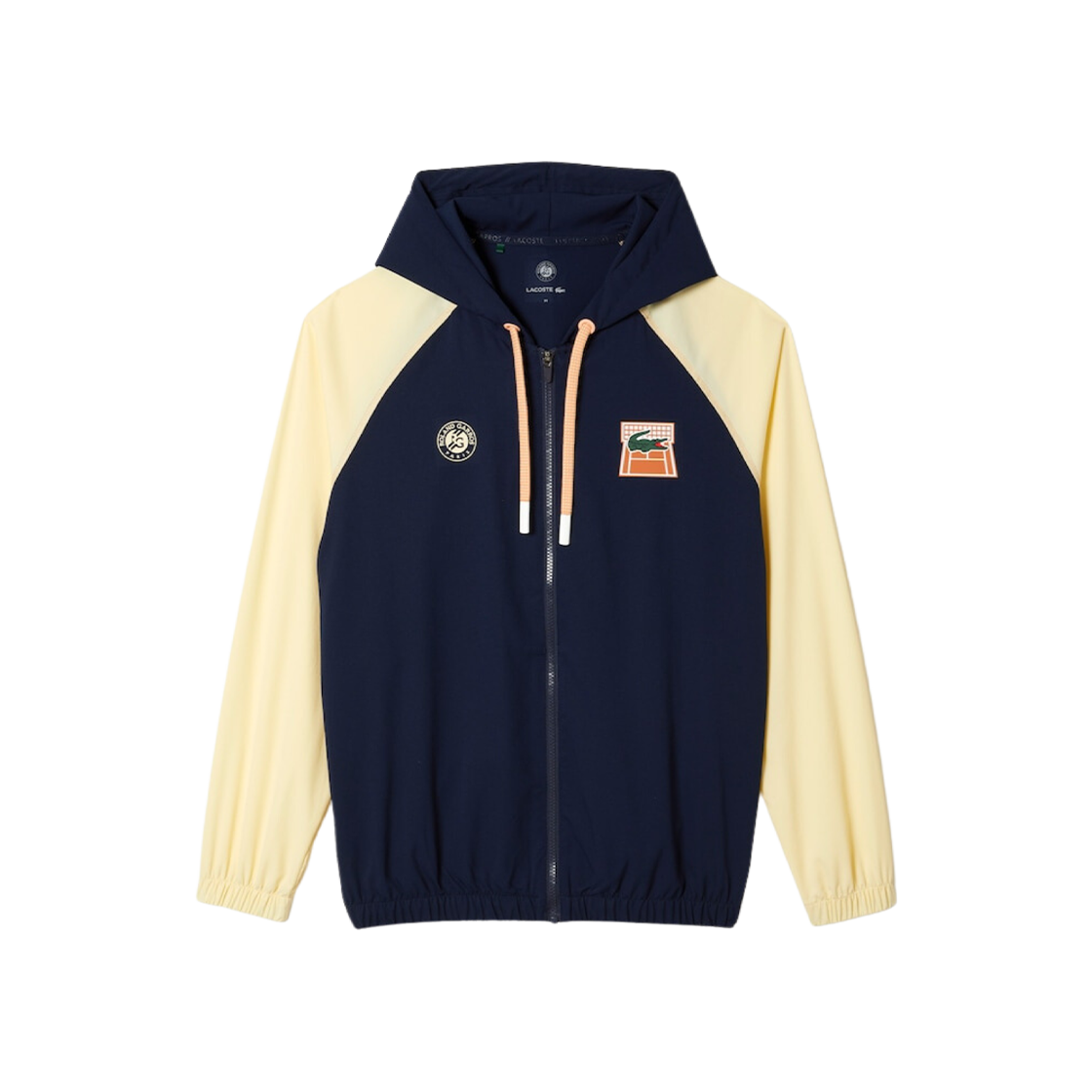 Lacoste Roland Garros Color Hoodie Pullover Navy Blue Yellow 상세 이미지 1